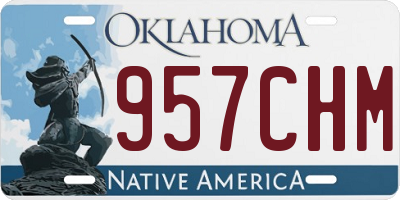 OK license plate 957CHM