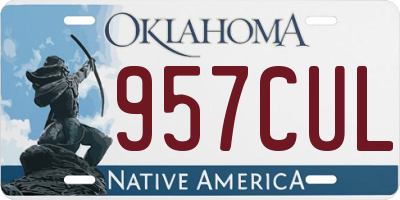 OK license plate 957CUL