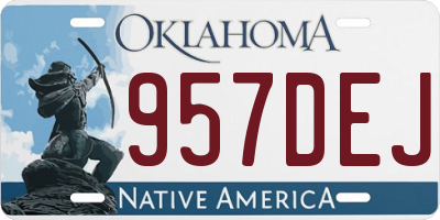 OK license plate 957DEJ