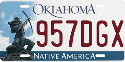 OK license plate 957DGX