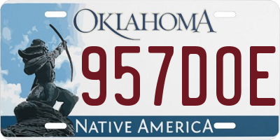 OK license plate 957DOE