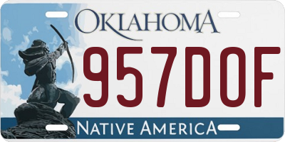 OK license plate 957DOF