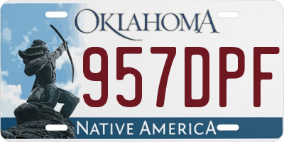 OK license plate 957DPF