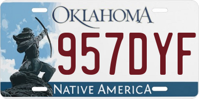 OK license plate 957DYF