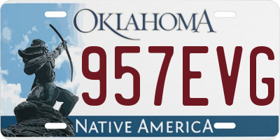 OK license plate 957EVG
