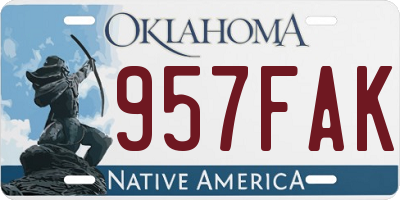 OK license plate 957FAK