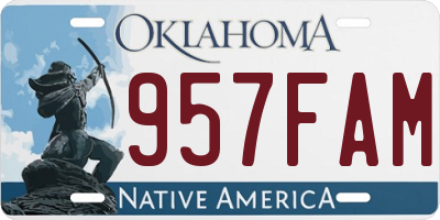 OK license plate 957FAM