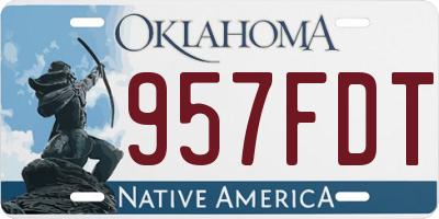 OK license plate 957FDT