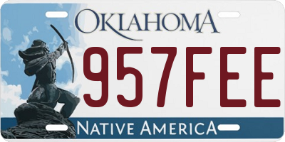 OK license plate 957FEE