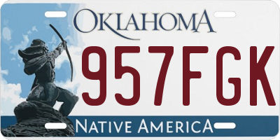 OK license plate 957FGK