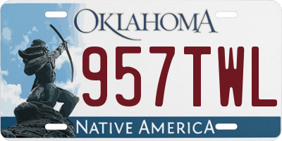 OK license plate 957TWL