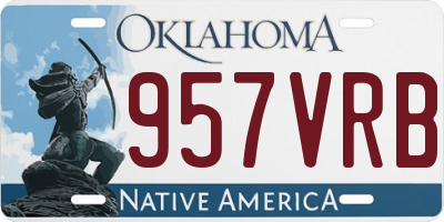 OK license plate 957VRB