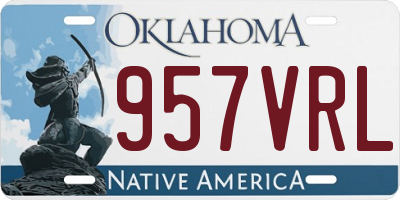 OK license plate 957VRL