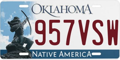 OK license plate 957VSW