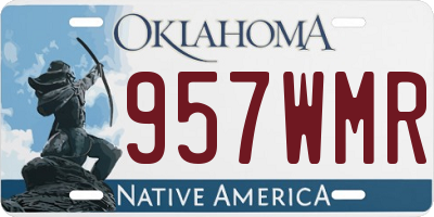 OK license plate 957WMR