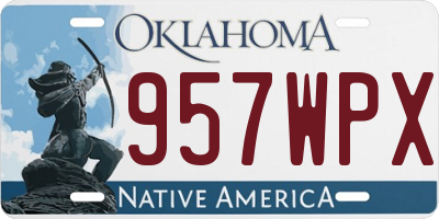 OK license plate 957WPX
