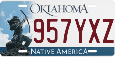 OK license plate 957YXZ
