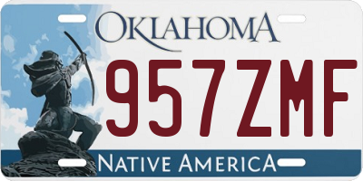 OK license plate 957ZMF