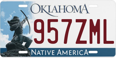 OK license plate 957ZML