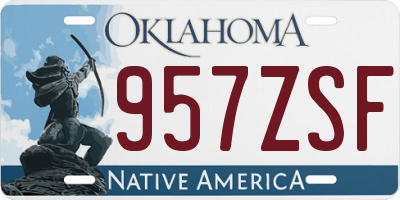 OK license plate 957ZSF