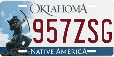 OK license plate 957ZSG
