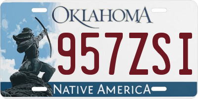 OK license plate 957ZSI