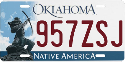 OK license plate 957ZSJ