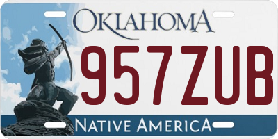 OK license plate 957ZUB