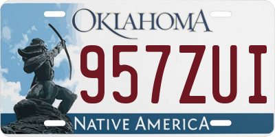 OK license plate 957ZUI