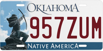 OK license plate 957ZUM