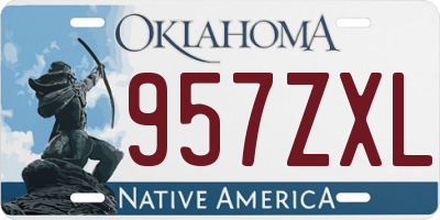 OK license plate 957ZXL