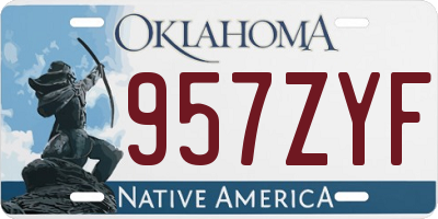 OK license plate 957ZYF