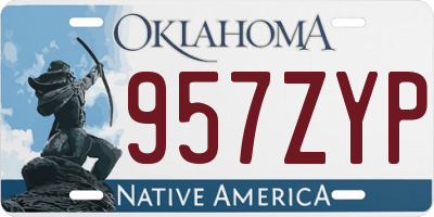 OK license plate 957ZYP