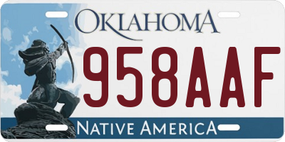 OK license plate 958AAF