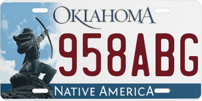 OK license plate 958ABG