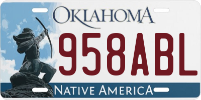 OK license plate 958ABL