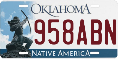 OK license plate 958ABN