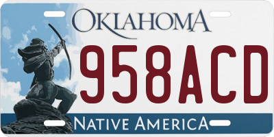 OK license plate 958ACD