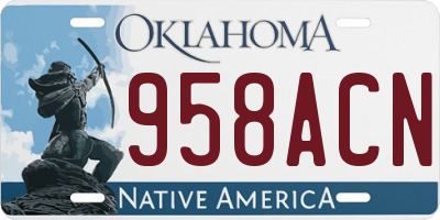 OK license plate 958ACN