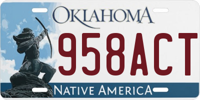 OK license plate 958ACT