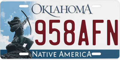 OK license plate 958AFN