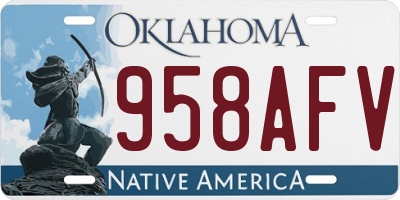 OK license plate 958AFV