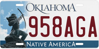 OK license plate 958AGA