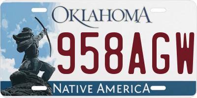 OK license plate 958AGW