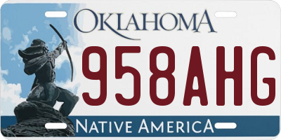 OK license plate 958AHG