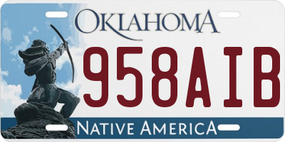 OK license plate 958AIB