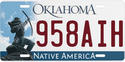 OK license plate 958AIH