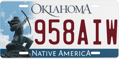 OK license plate 958AIW