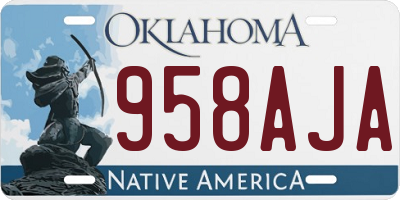 OK license plate 958AJA