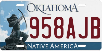 OK license plate 958AJB